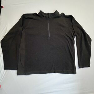 Merrell Men Size XL 1/4 Zip Mock Neck Pullover Quarter Charcoal Grey Hike